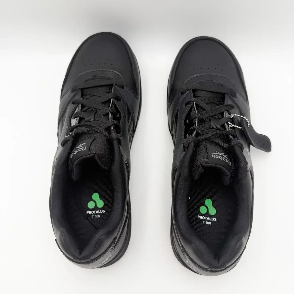 Reebok Mens BB4500 CT Work Sneakers US 9 Wide Black Leather Slip Resistant NIB